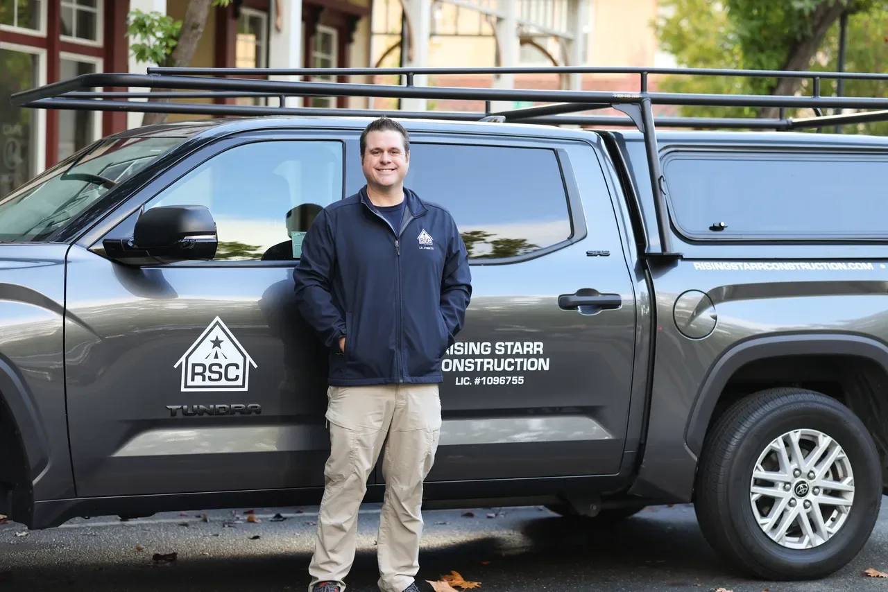 Rising Starr Construction work truck and construction team