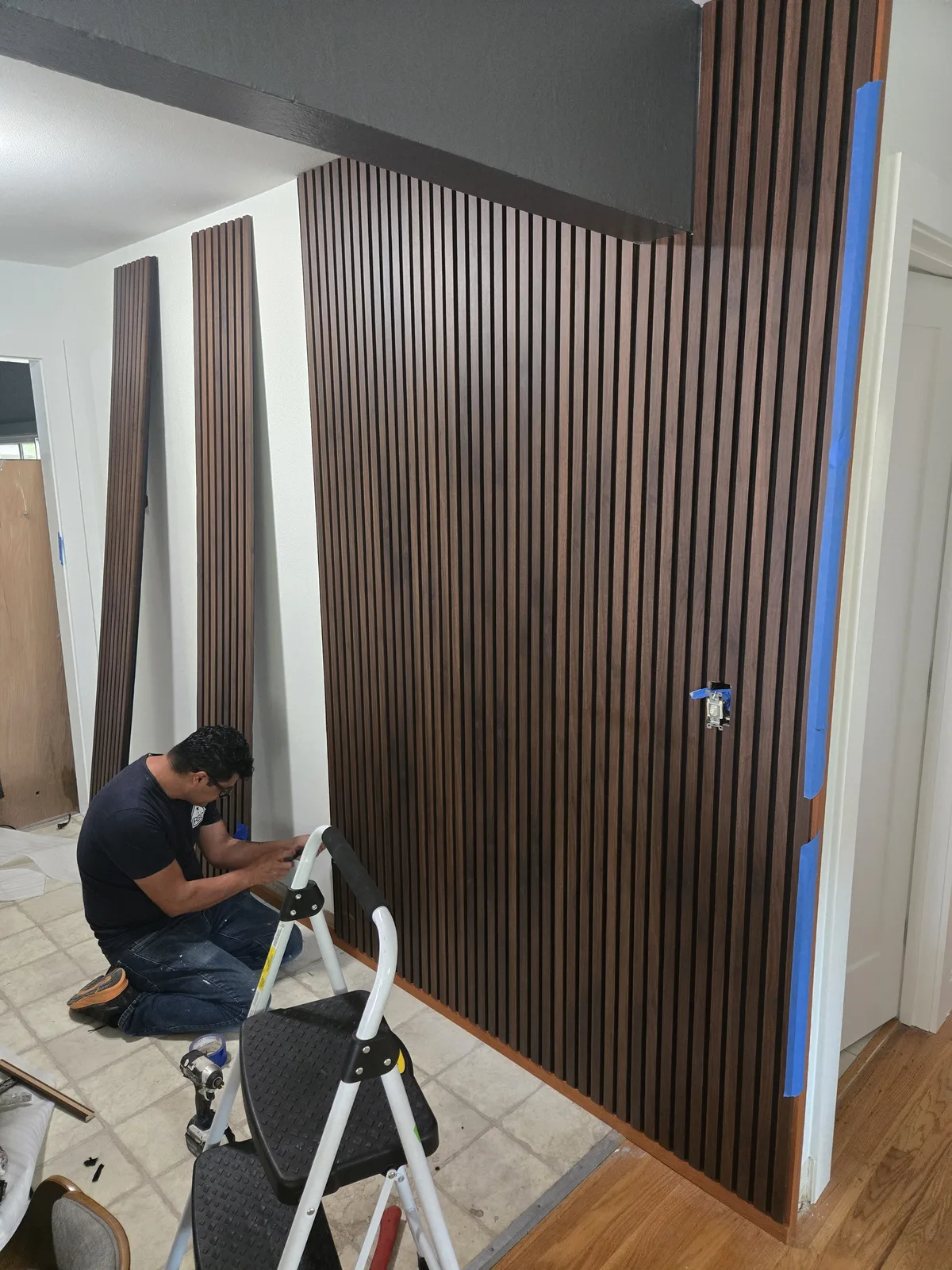 interior wall paneling and trim installation